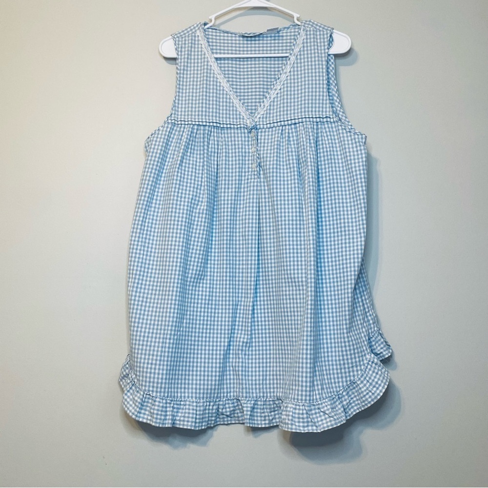 VINTAGE LOOKING Maidenform Light Blue Checkered Chemise